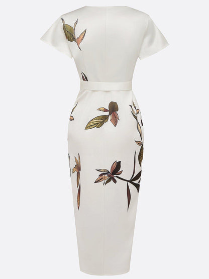 Amelia | Elegante abito a portafoglio floreale