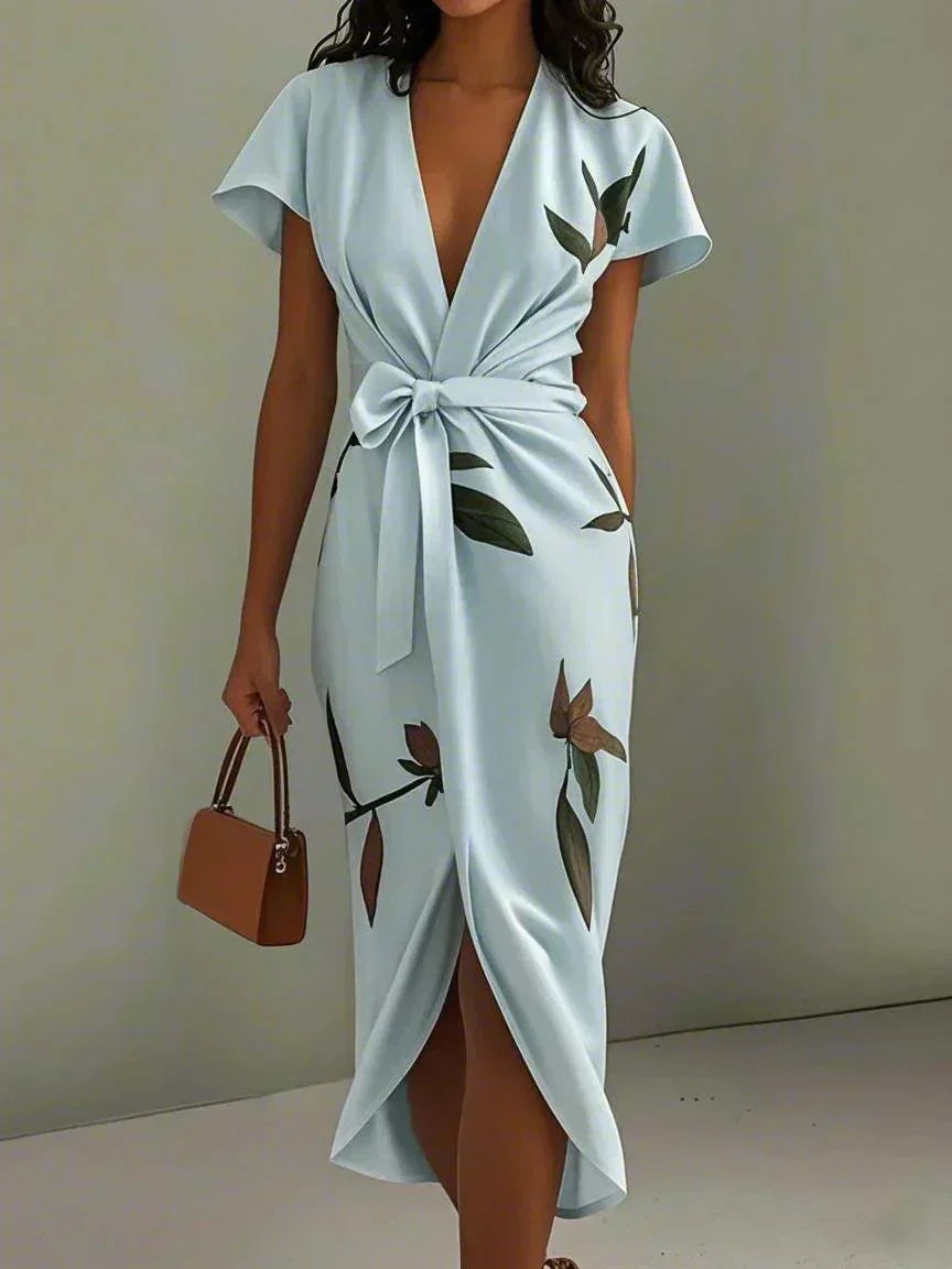 Amelia | Elegante abito a portafoglio floreale
