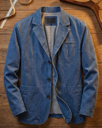 Nicola | Blazer in denim lavato dallo stile moderno