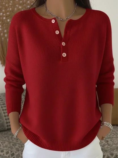 Ernesta | Maglione in Maglia con Bottoni Henley