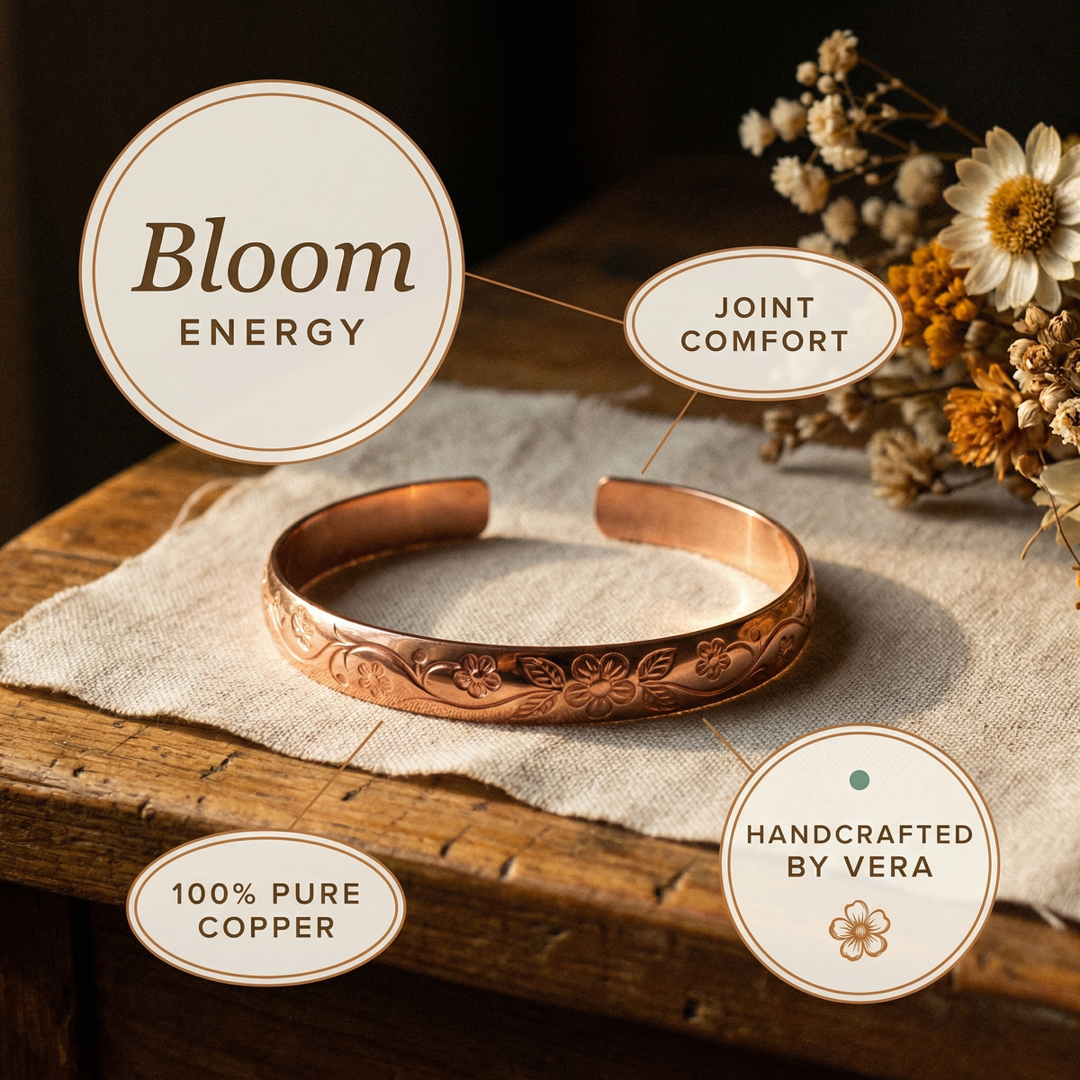 Bracciale in Rame Bloom di Gio
