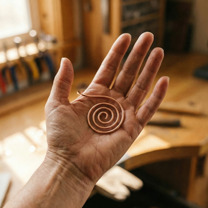 Spirale in Rame per la Mano di Gio