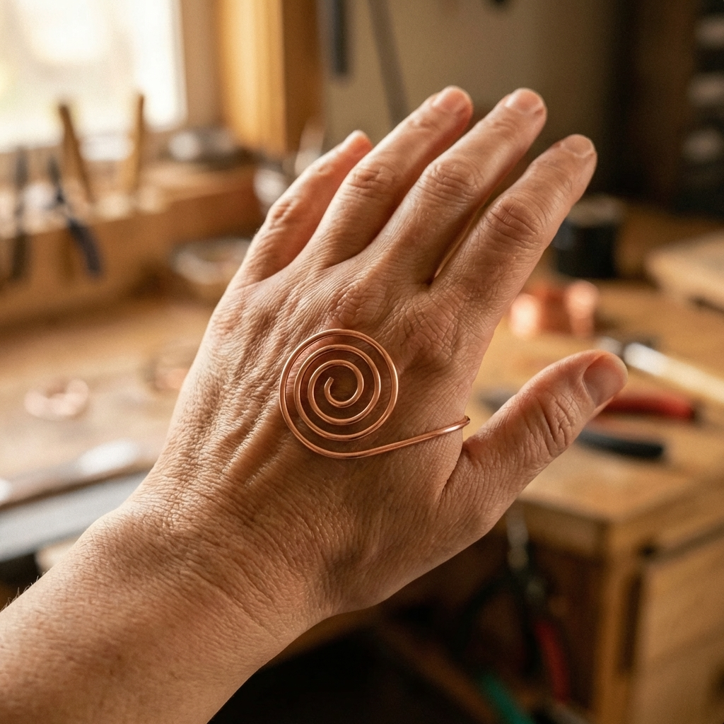 Spirale in Rame per la Mano di Gio