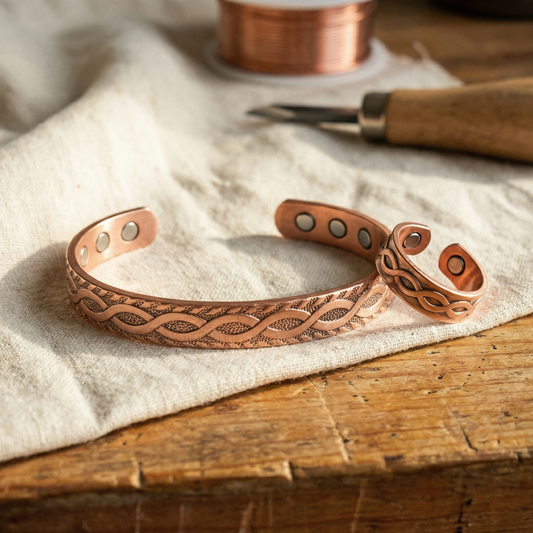Set in rame Nodo con anello e bracciale