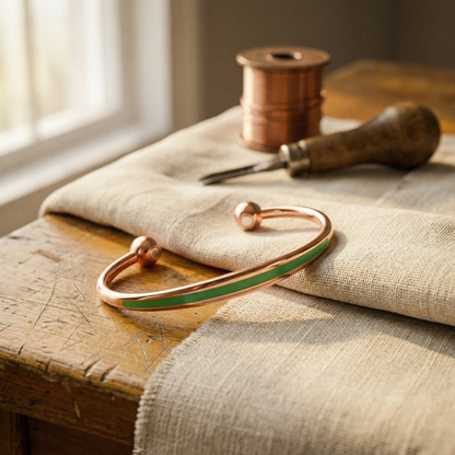 Bracciale in rame e giada