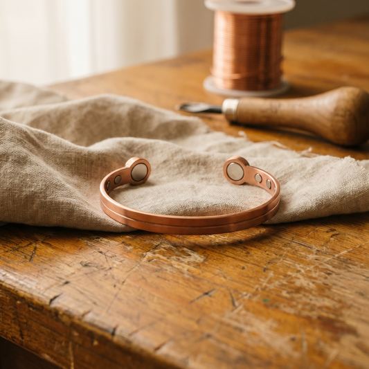 Bracciale in rame a due canali
