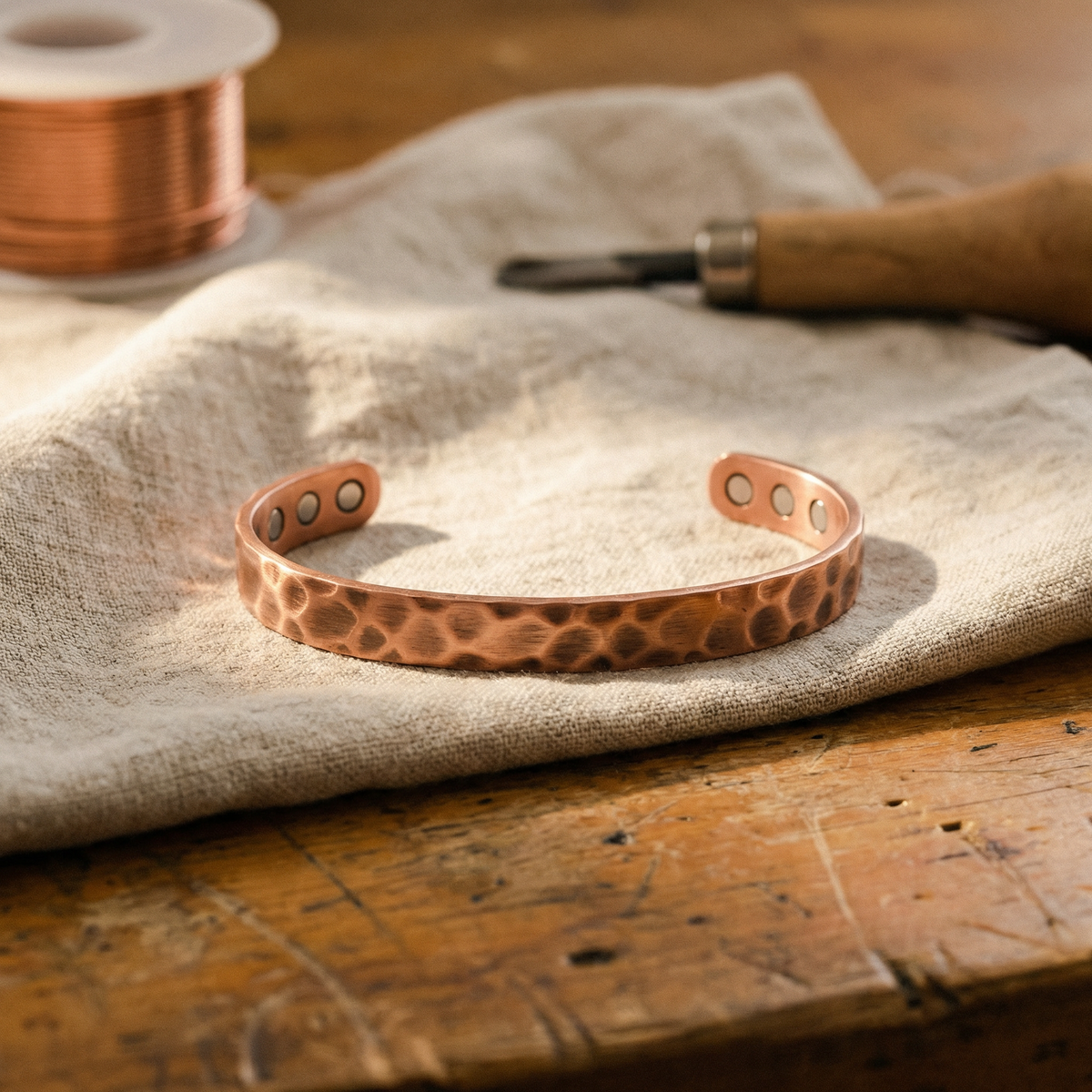 Bracciale in rame Furrow
