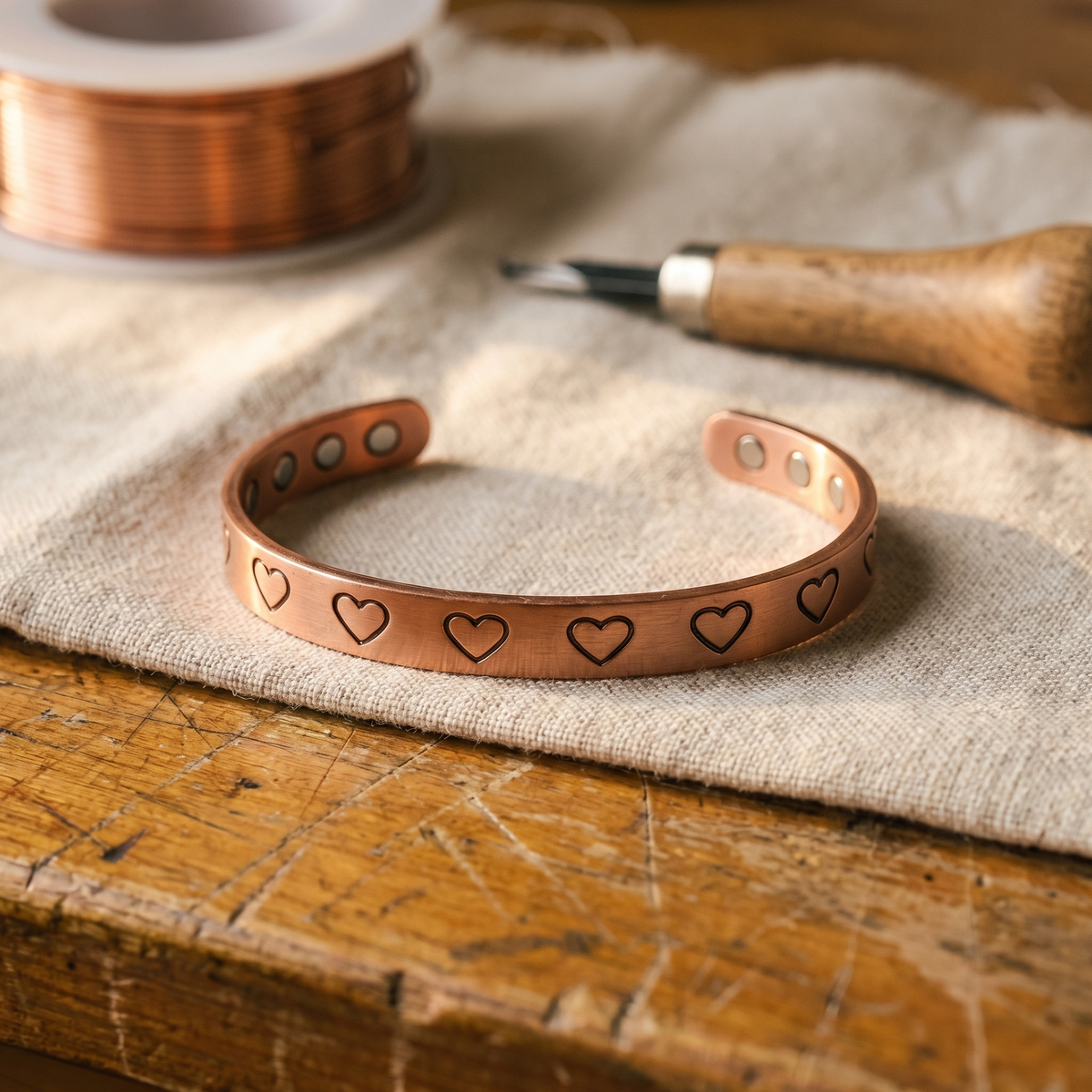 Bracciale in rame timbrato