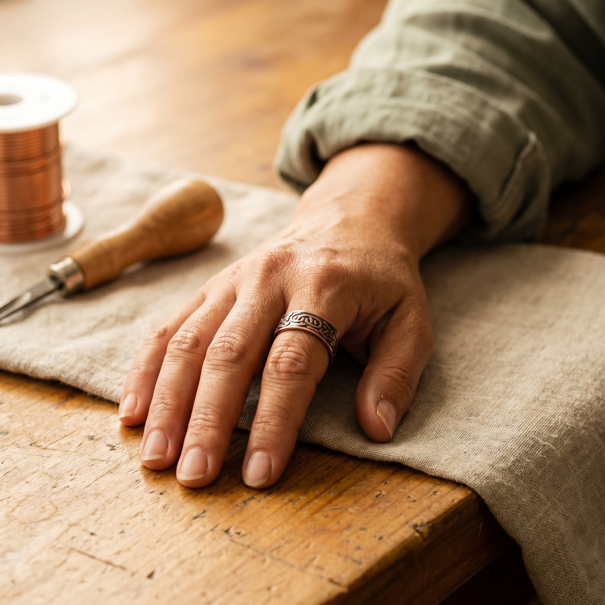 Anello in Rame Burr di Gio