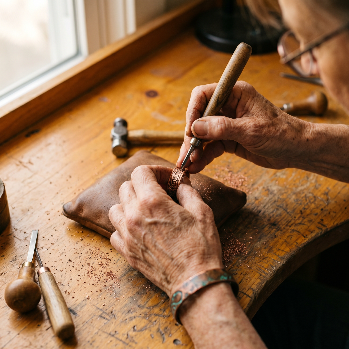 Anello in Rame Burr di Gio