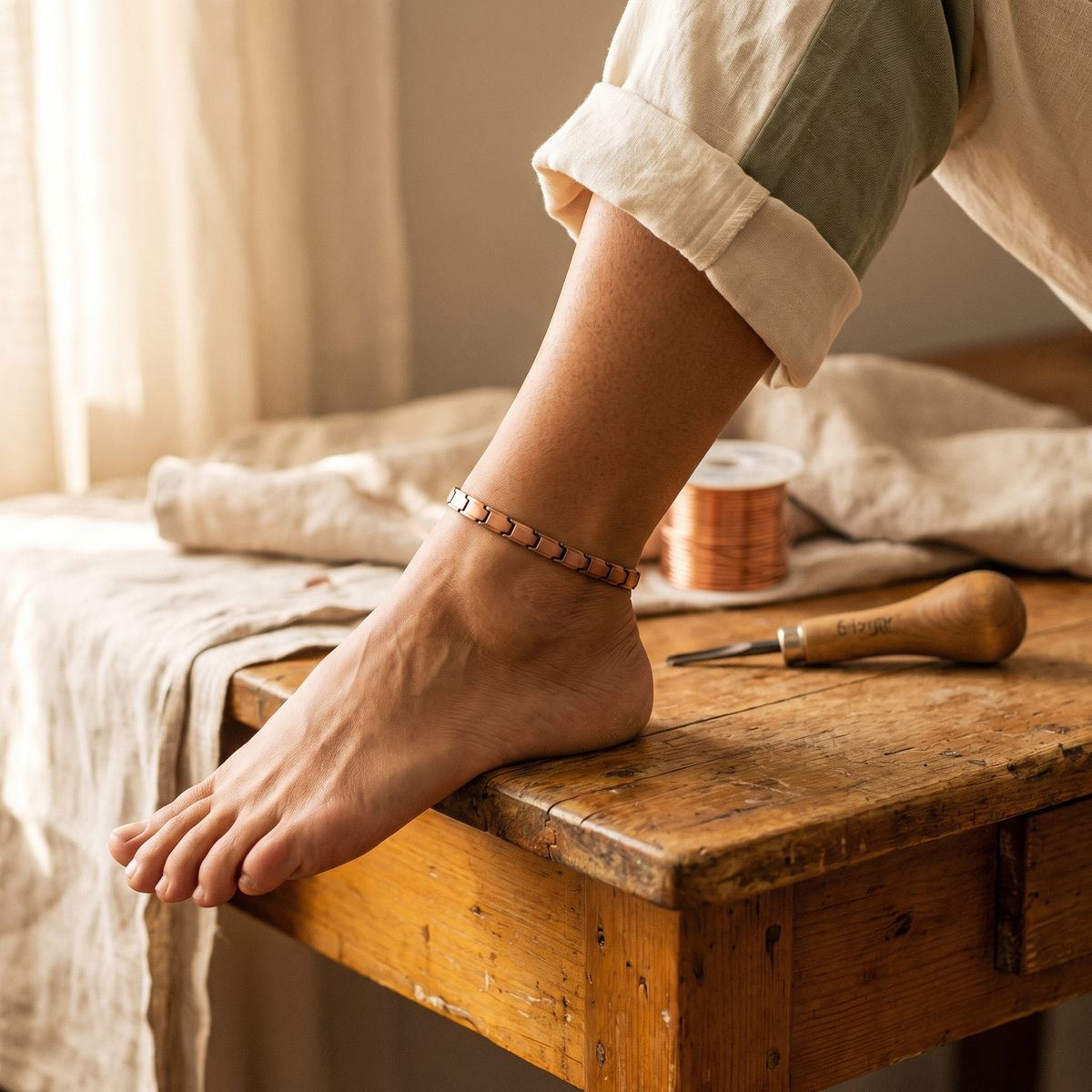Cavigliera in rame ad anelli, modello 2