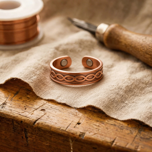 Anello in rame Char a motivo intrecciato