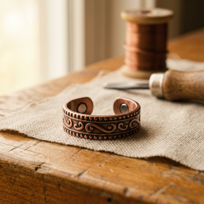Anello in rame con felce
