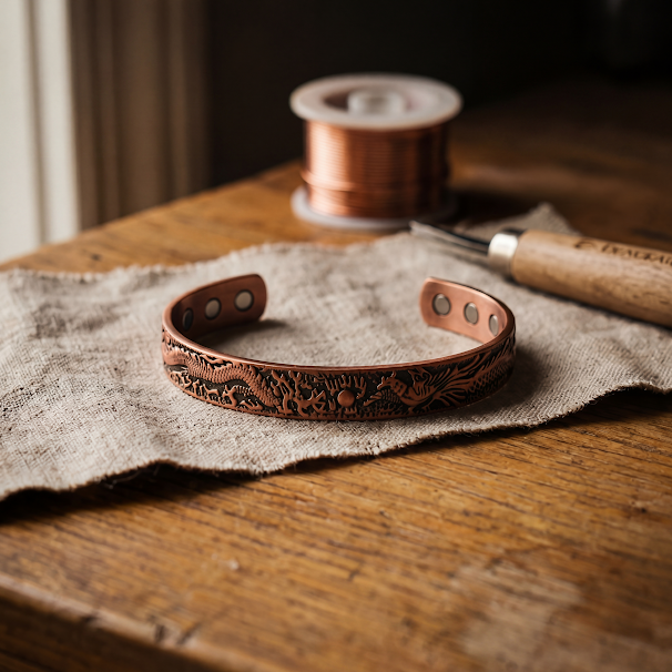 Bracciale in rame Loam con drago