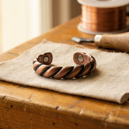 Anello in rame a cresta torta