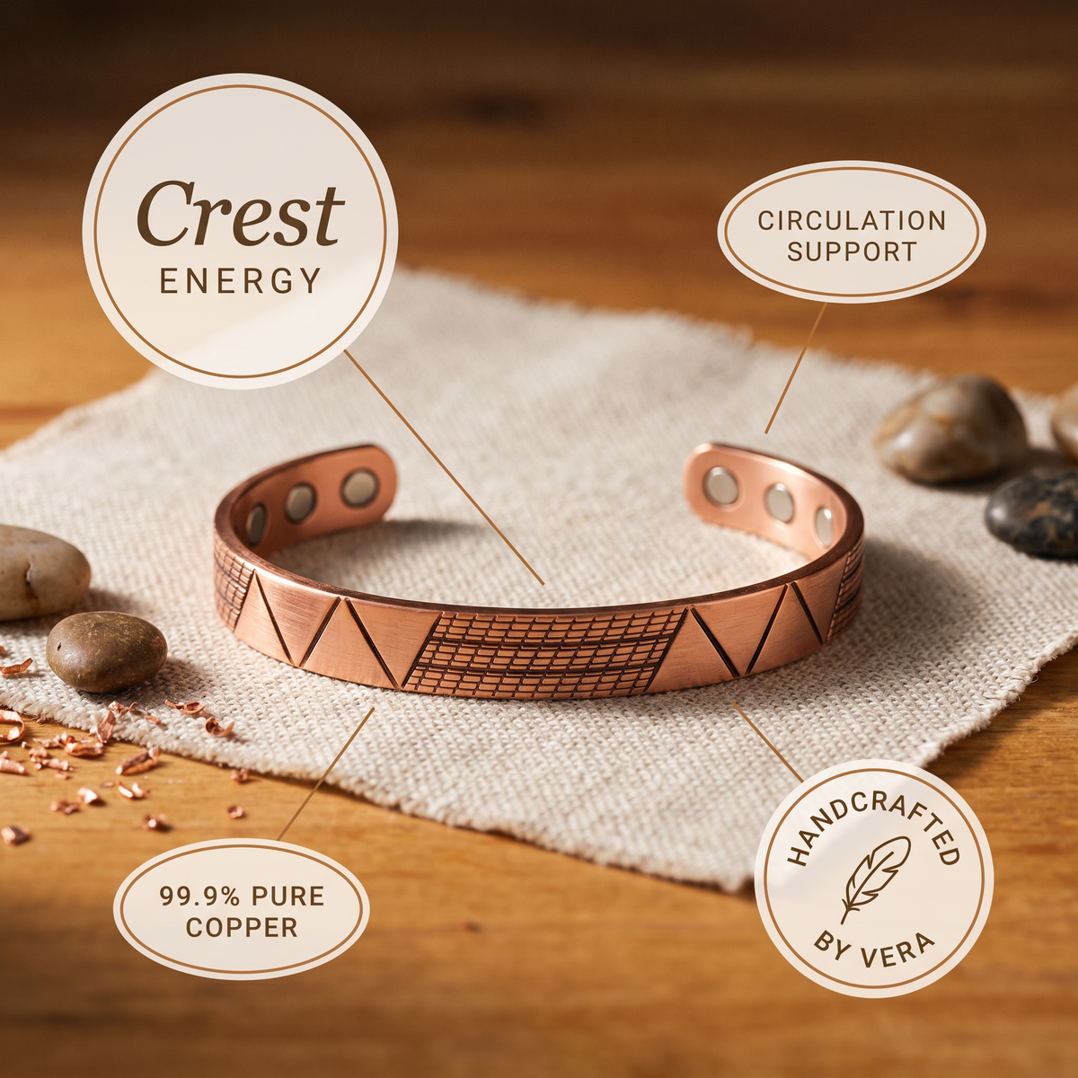 Bracciale in Rame Crest di Gio