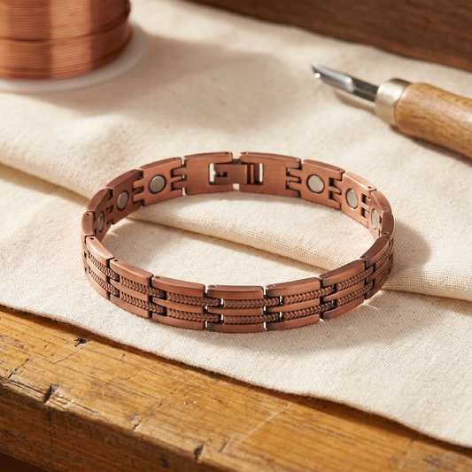 Bracciale da uomo in rame Pike con bordi a corda