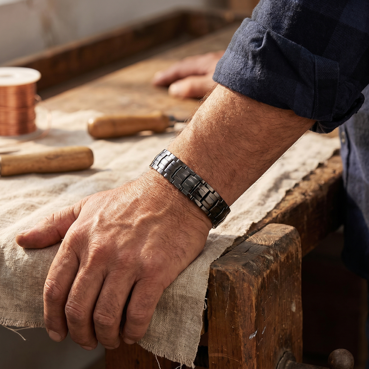 Bracciale in Rame da Uomo Ocra di Gio