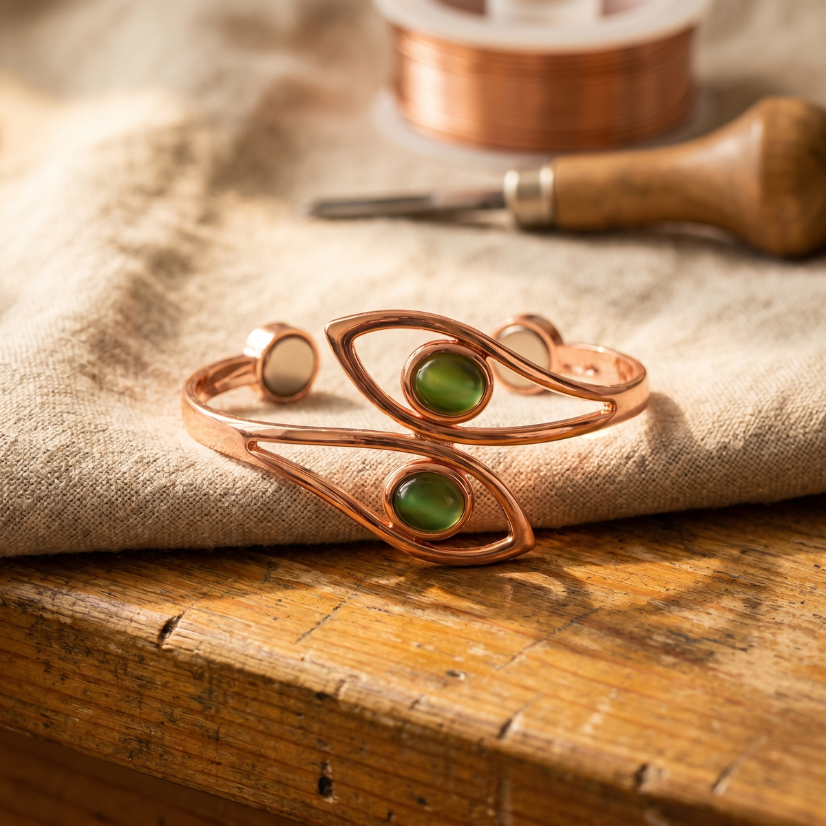 Bracciale in rame con opale