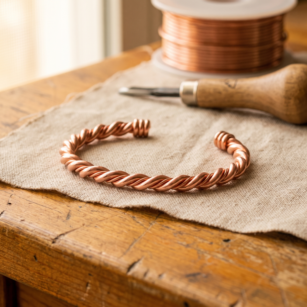 Bracciale in rame Tensor a fili torti