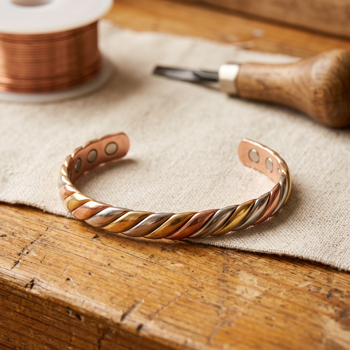 Bracciale in rame Bog a tre fili