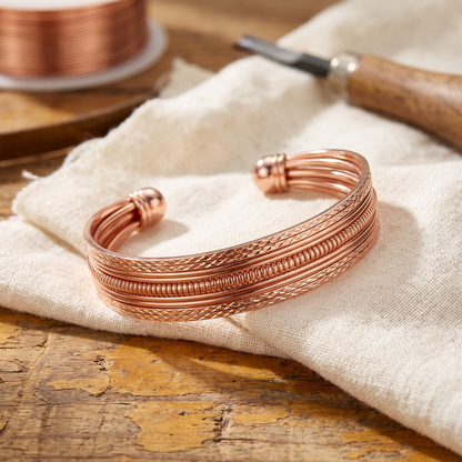 Bracciale in rame Bracken a fili sovrapposti