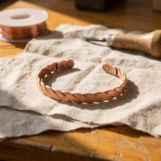 Bracciale in rame intrecciato