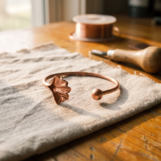 Bracciale in rame a conchiglia