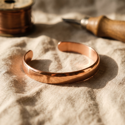 Bracciale aperto in rame Tide liscio
