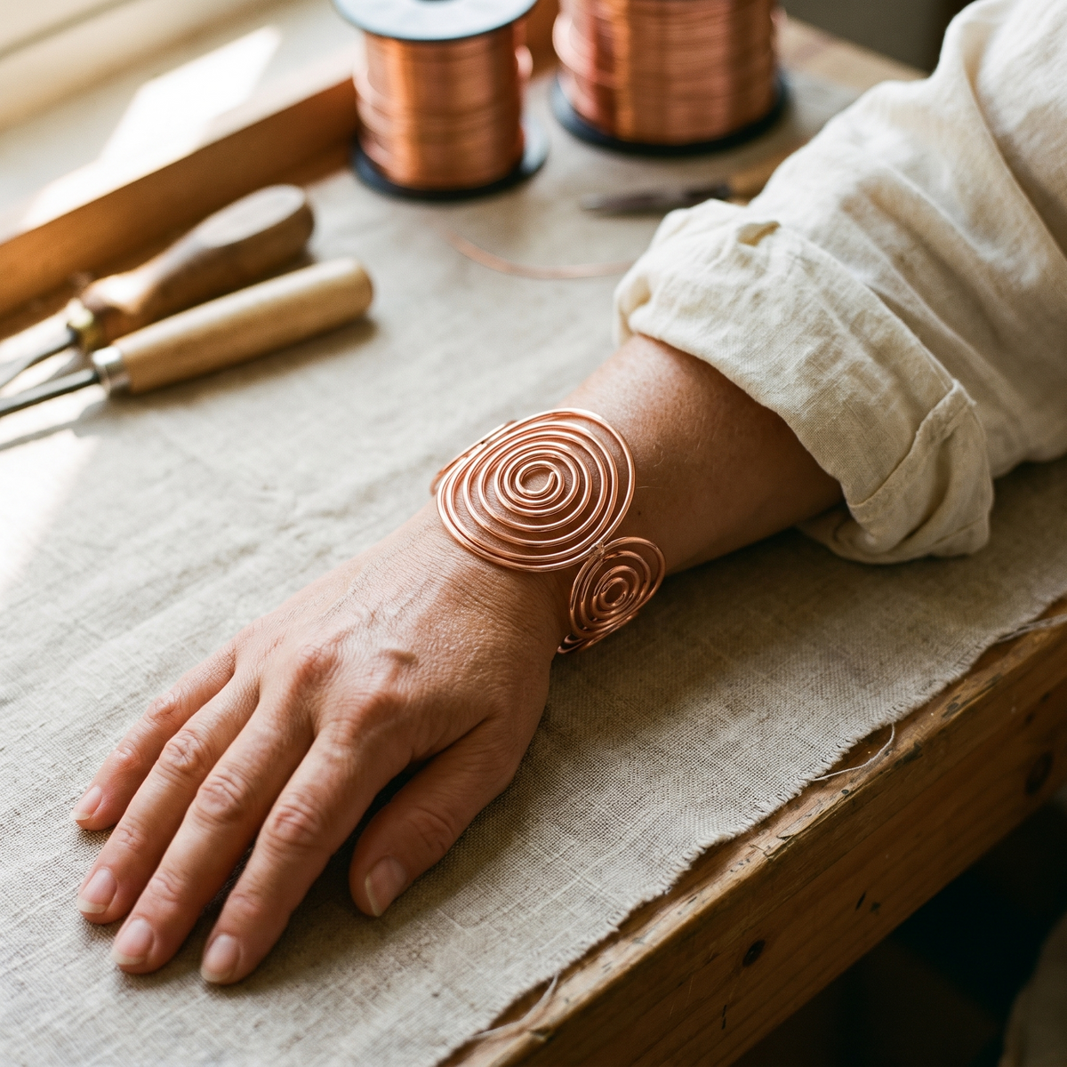 Bracciale in Rame a Spirale di Gio