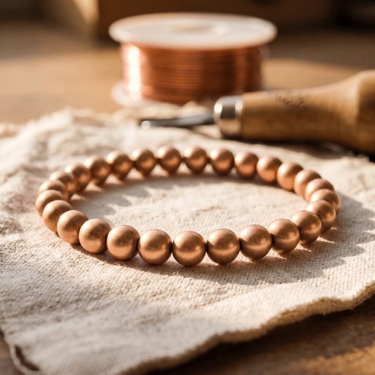 Bracciale in rame con perline