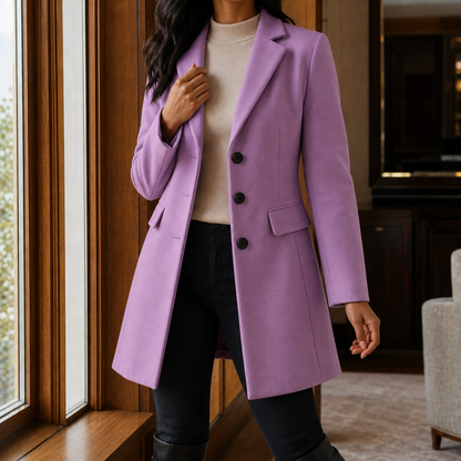 Sabrina | Cappotto Sartoriale Effetto Lana con Rever a Lancia