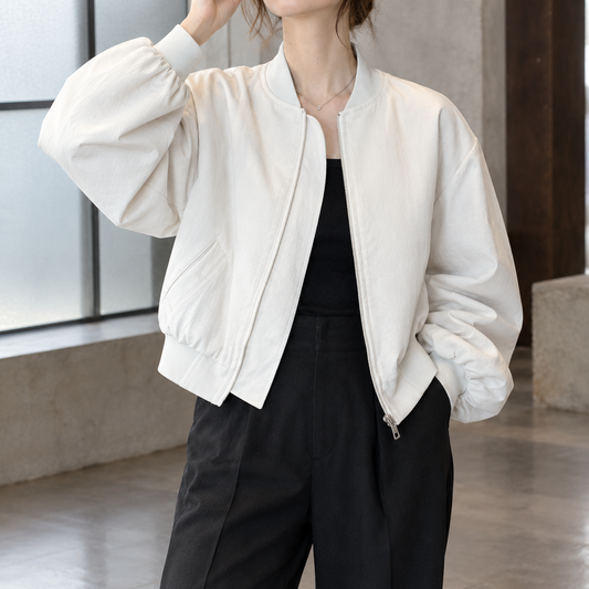 Nadia | Bomber Corto con Colletto a Coste