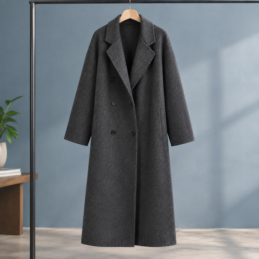 Marianna | Cappotto Lungo Doppiopetto Effetto Lana