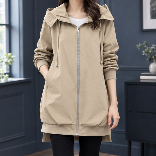Doriana | Giacca a Mezza Lunghezza con Cappuccio e Zip