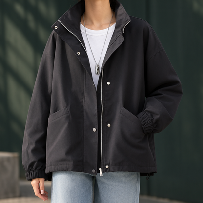 Cinzia | Giacca Relaxed con Zip e Collo Alto