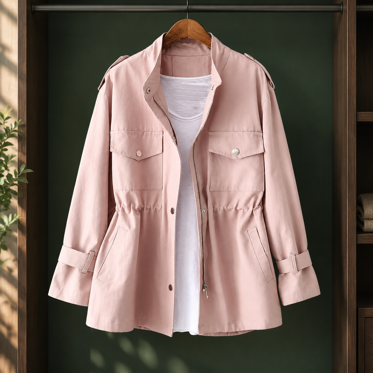 Lorenza | Giacca Utility con Coulisse in Vita