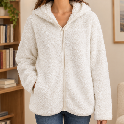 Gilda | Giacca in Teddy con Cappuccio e Zip