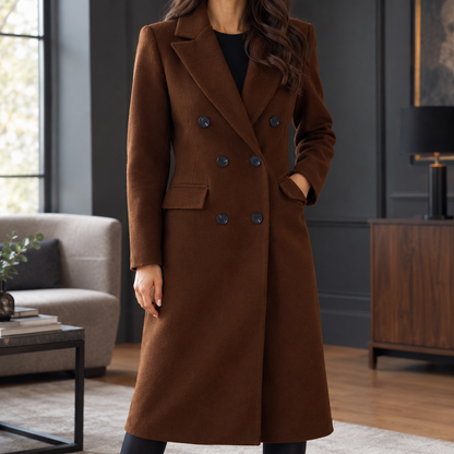 Gabriella | Cappotto Lungo Doppiopetto Effetto Morbido