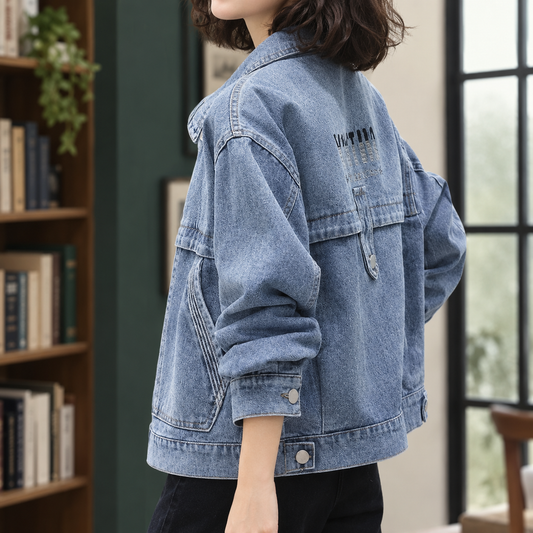 Alberta | Giacca di Jeans Lavato Relaxed con Spalle Scese