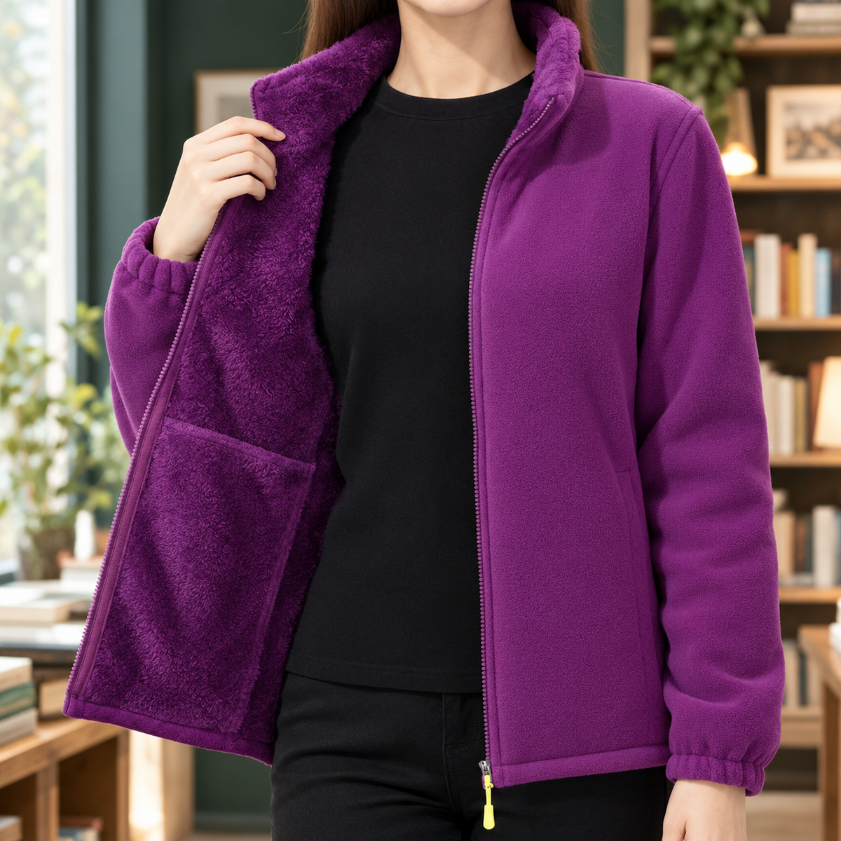Miriam | Giacca in Pile con Zip, Collo Alto e Interno Morbido
