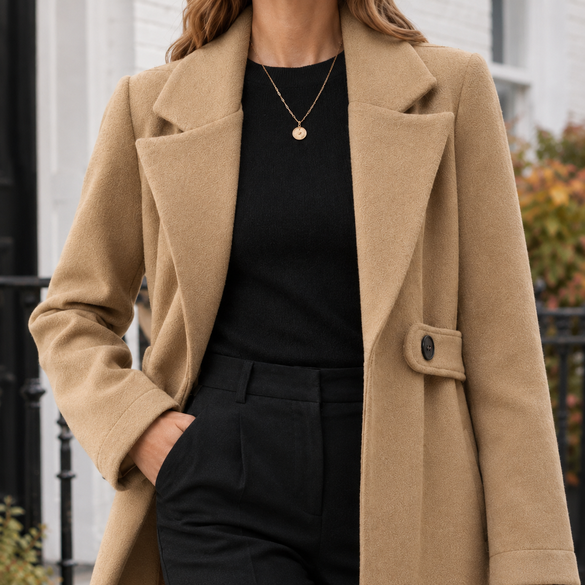 Speranza | Cappotto Lungo Sartoriale con Pattina in Vita
