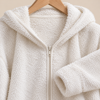 Gilda | Giacca in Teddy con Cappuccio e Zip