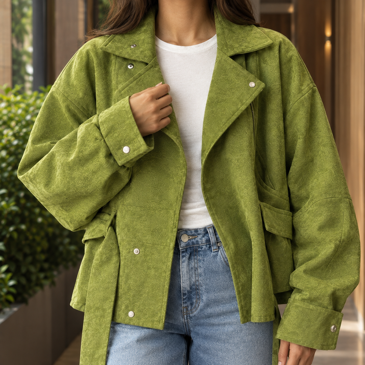 Norma | Giacca Biker Oversize con Cintura
