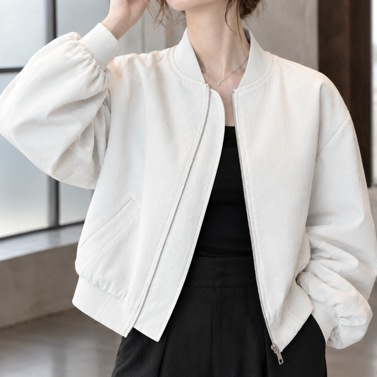 Nadia | Bomber Corto con Colletto a Coste