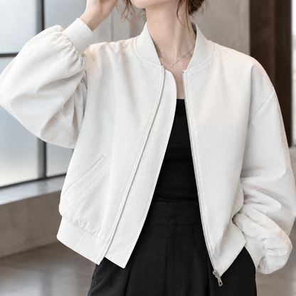 Nadia | Bomber Corto con Colletto a Coste