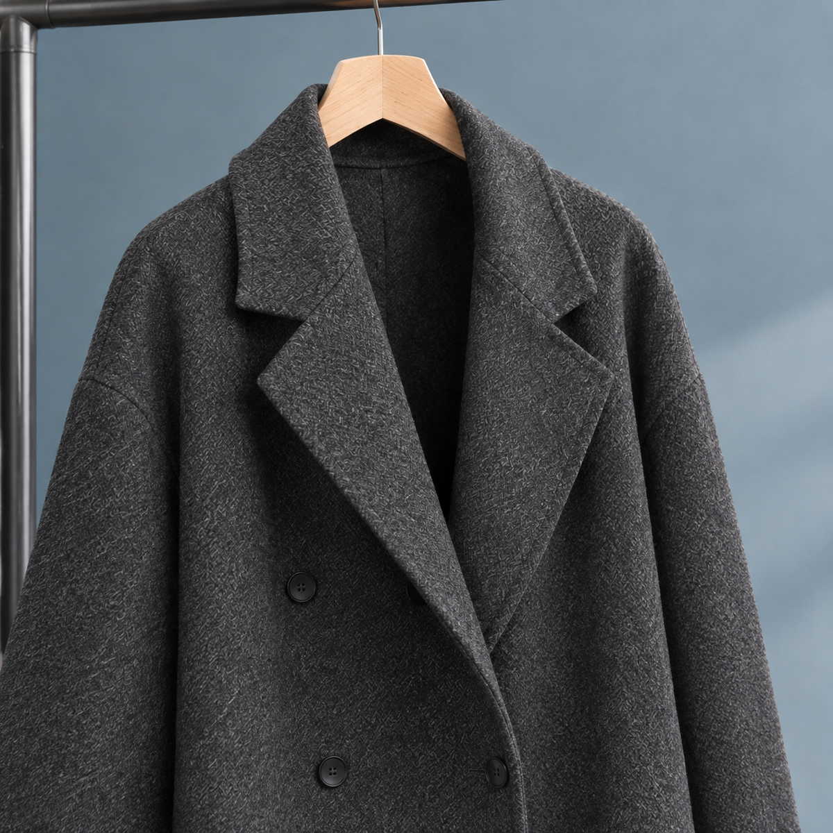 Marianna | Cappotto Lungo Doppiopetto Effetto Lana