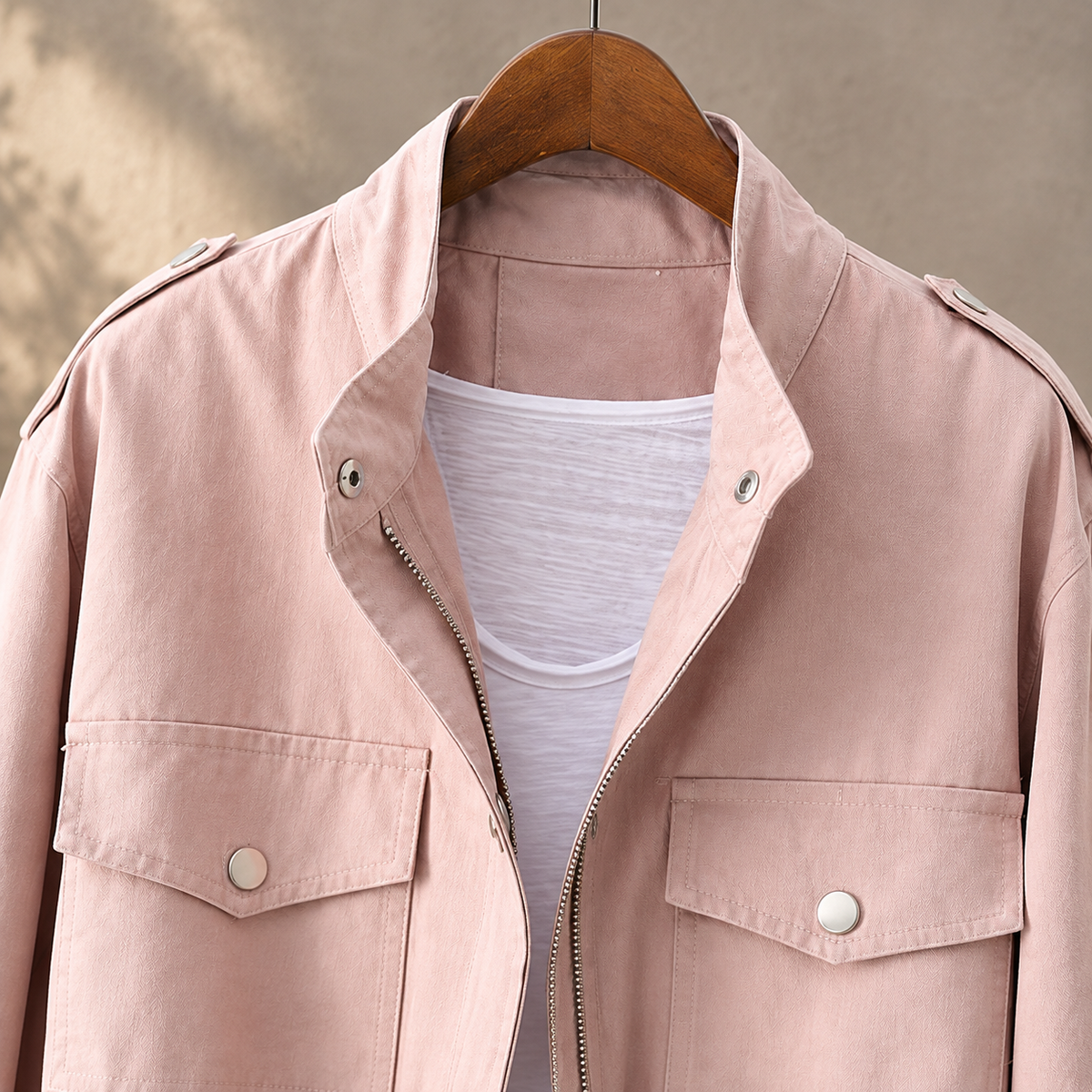 Savina | Giacca Utility con Coulisse in Vita e Collo Alto