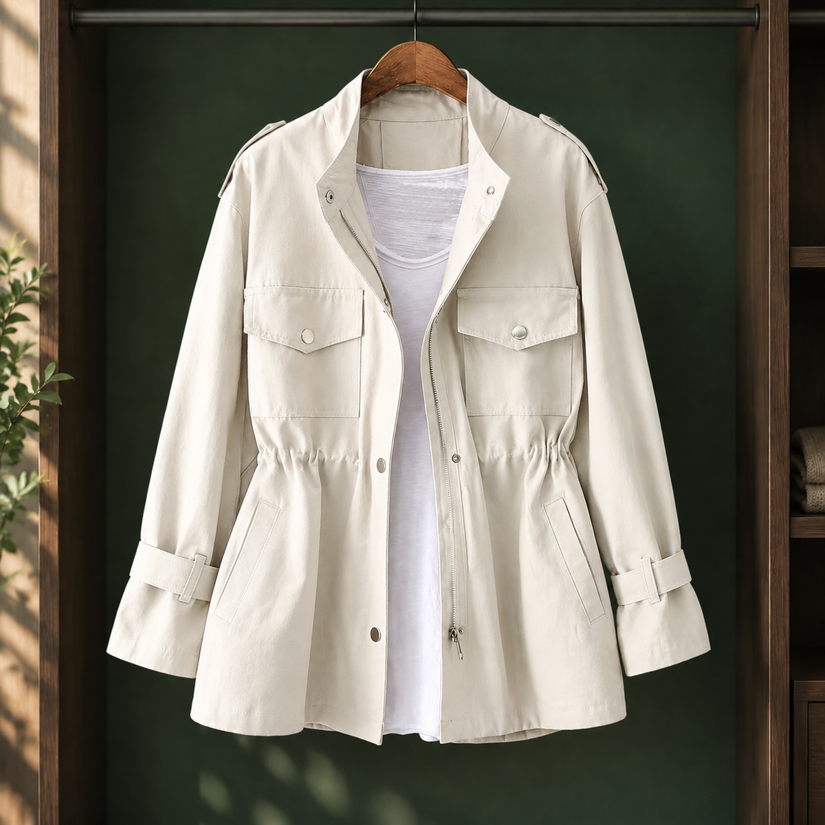 Lorenza | Giacca Utility con Coulisse in Vita