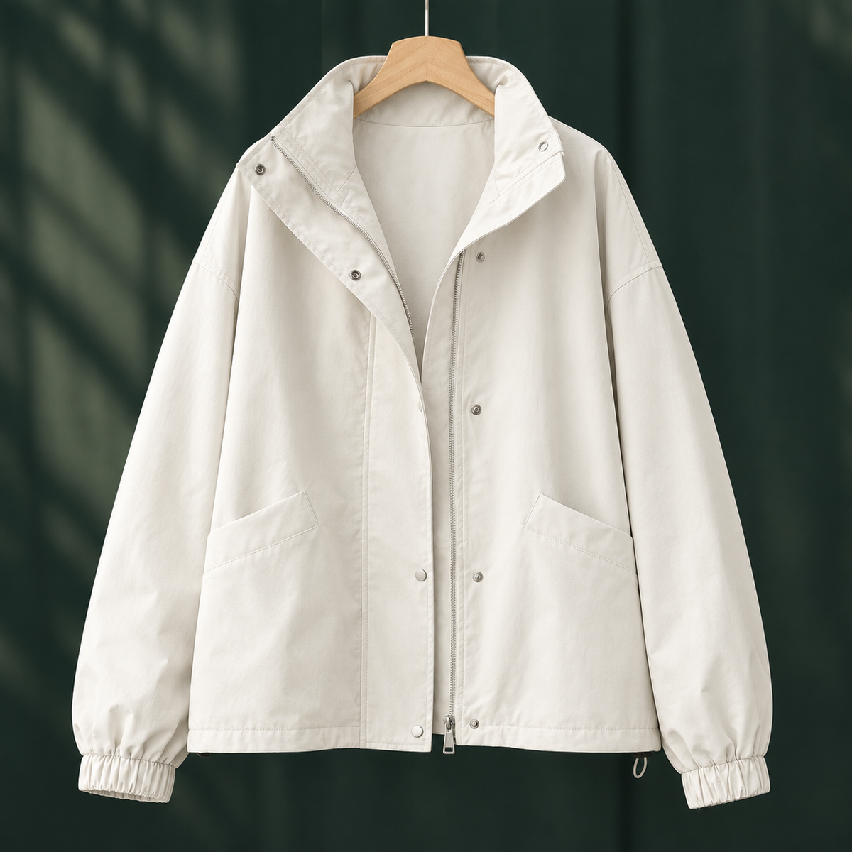 Cinzia | Giacca Relaxed con Zip e Collo Alto